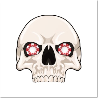 Skull with Poker chips Posters and Art